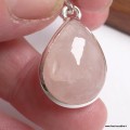 Pendentif Quartz rose AAA goutte – argent 925 naturel et apaisant