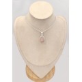 Pendentif Quartz rose AAA goutte – argent 925 naturel et apaisant