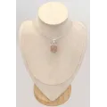 Pendentif Quartz rose naturel épais carré argent 925 - Pendentifs pierres naturelles