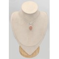 Pendentif Quartz rose naturel épais ovale argent 925 - Pendentifs pierres naturelles