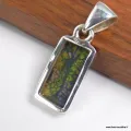 Pendentif Opale Sterling verte rectangulaire - Pendentifs pierres naturelles