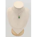 Pendentif Opale Sterling verte rectangulaire - Pendentifs pierres naturelles