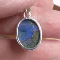 Pendentif Opale Sterling ou Monarque verte jaune - Pendentifs pierres naturelles