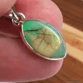 Pendentif marquise Opale Sterling verte argent 925 - Pendentifs pierres naturelles