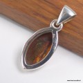Pendentif marquise Opale Sterling verte argent 925 - Pendentifs pierres naturelles