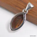 Pendentif marquise Opale Sterling verte argent 925 - Pendentifs pierres naturelles