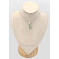 Pendentif marquise Opale Sterling verte argent 925 - Pendentifs pierres naturelles