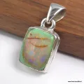 Pendentif Opale Monarque verte mauve argent 925 - Pendentifs pierres naturelles