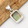 Pendentif Opale Monarque verte mauve argent 925 - Pendentifs pierres naturelles