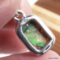 Pendentif  Opale Monarque verte bleue argent 925 - Pendentifs pierres naturelles