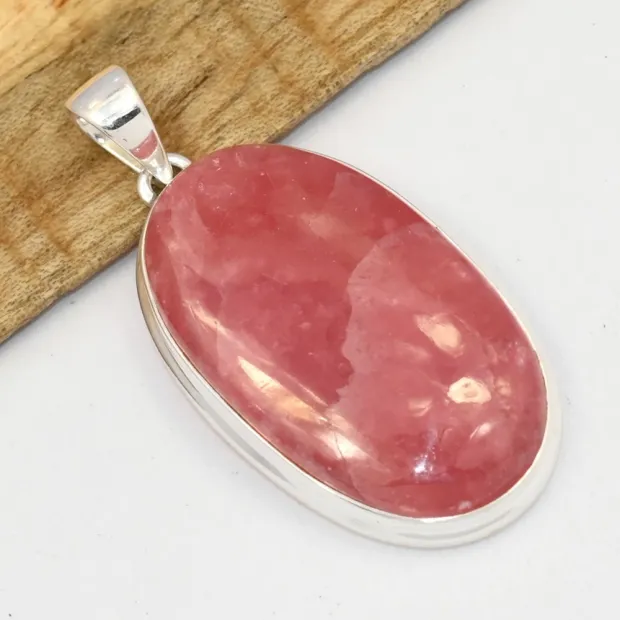 Grand Pendentif Rhodochrosite gel qualité AAA - Bijoux en Rhodochrosite