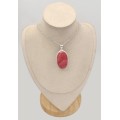 Pendentif Rhodochrosite gel AAA – Grand modèle argent 925