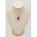 Pendentif Rhodochrosite gel AAA goutte – Argent 925 premium