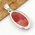 Pendentif Rhodochrosite gel AAA ovale – Argent 925