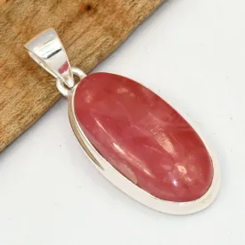 Pendentif ovale Rhodochrosite gel qualité AAA - Bijoux en Rhodochrosite