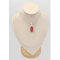 Pendentif ovale Rhodochrosite gel qualité AAA - Bijoux en Rhodochrosite