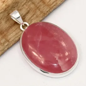 Pendentif argent Rhodochrosite gel qualité AAA - Bijoux en Rhodochrosite