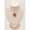 Pendentif Rhodochrosite gel AAA – Ovale lumineux en argent 925