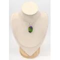 Pendentif Turquoise mohave verte mauve ovale - Bijoux en Turquoise