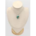 Pendentif Authentique Turquoise avec Pyrite d'Orient - Bijoux en Turquoise Iranienne (Nishapur)
