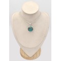 Pendentif Authentique Turquoise d'Orient ronde - Bijoux en Turquoise Iranienne (Nishapur)