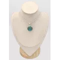 Pendentif Authentique Turquoise d'Orient ronde - Bijoux en Turquoise Iranienne (Nishapur)