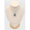 Pendentif ovale Authentique Turquoise d'Orient - Bijoux en Turquoise Iranienne (Nishapur)