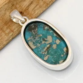Pendentif argent Authentique Turquoise d'Orient - Bijoux en Turquoise Iranienne (Nishapur)