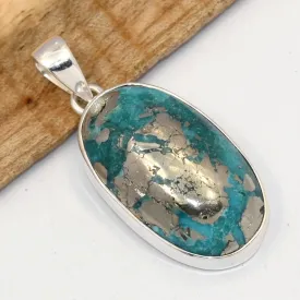 Pendentif argent Authentique Turquoise d'Orient - Bijoux en Turquoise Iranienne (Nishapur)