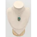Pendentif argent Authentique Turquoise d'Orient - Bijoux en Turquoise Iranienne (Nishapur)