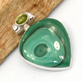 Pendentif Authentique Malachite Péridot grade AAA - Pendentifs pierres naturelles
