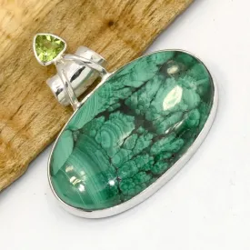 Pendentif Authentique Malachite Péridot facetté - Pendentifs pierres naturelles