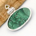 Pendentif Authentique Malachite Péridot facetté - Pendentifs pierres naturelles