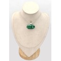 Pendentif Authentique Malachite Péridot facetté - Pendentifs pierres naturelles