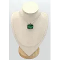 Pendentif Authentique Malachite plume rectangulaire - Pendentifs pierres naturelles