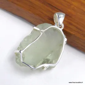 Pendentif pierre Améthyste verte brute serti griffes - Pendentifs pierres naturelles
