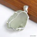 Pendentif pierre Améthyste verte brute serti griffes - Pendentifs pierres naturelles