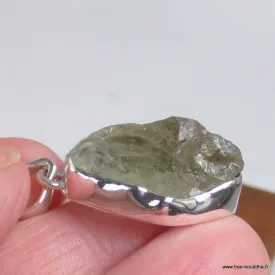 Pendentif pierre Améthyste verte brute serti clos - Pendentifs pierres naturelles