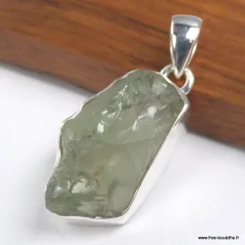 Pendentif pierre Améthyste verte brute serti clos - Pendentifs pierres naturelles