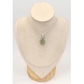 Pendentif Prasiolite brute argent 925 serti griffes - Pendentifs pierres naturelles
