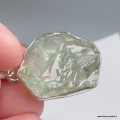 Gros Pendentif Prasiolite brute argent 925 serti clos - Pendentifs pierres naturelles