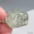 Gros Pendentif Prasiolite brute argent 925 serti clos - Pendentifs pierres naturelles