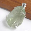 Pendentif en pierre Prasiolite brute argent 925 serti griffes - Pendentifs pierres naturelles
