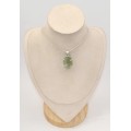 Pendentif en pierre Prasiolite brute argent 925 serti griffes - Pendentifs pierres naturelles