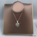 Verre Dichroïque pendentif argent 925 aux reflets multicolores uniques
