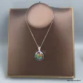 Pendentif Verre Dichroïque forme libre argent 925 - Pendentifs pierres naturelles