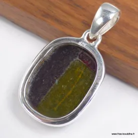 Pendentif Verre Dichroïque bleu jaune vert - Pendentifs pierres naturelles