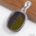 Pendentif Verre Dichroïque bleu jaune vert - Pendentifs pierres naturelles