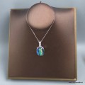 Pendentif Verre Dichroïque bleu jaune vert - Pendentifs pierres naturelles
