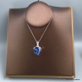 Pendentif Verre Dichroïque lumineux violet bleu - Pendentifs pierres naturelles